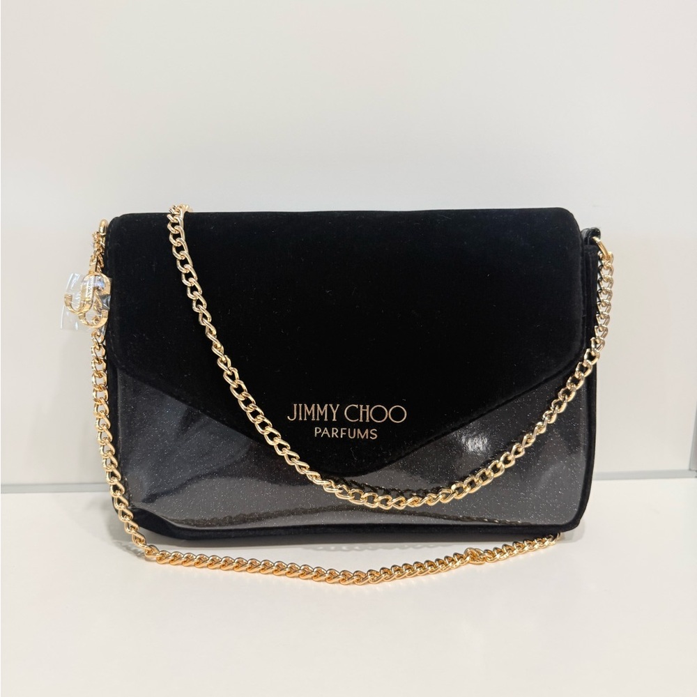 Jimmy Choo Parfums Black Velvet Chain Shoulder Bag